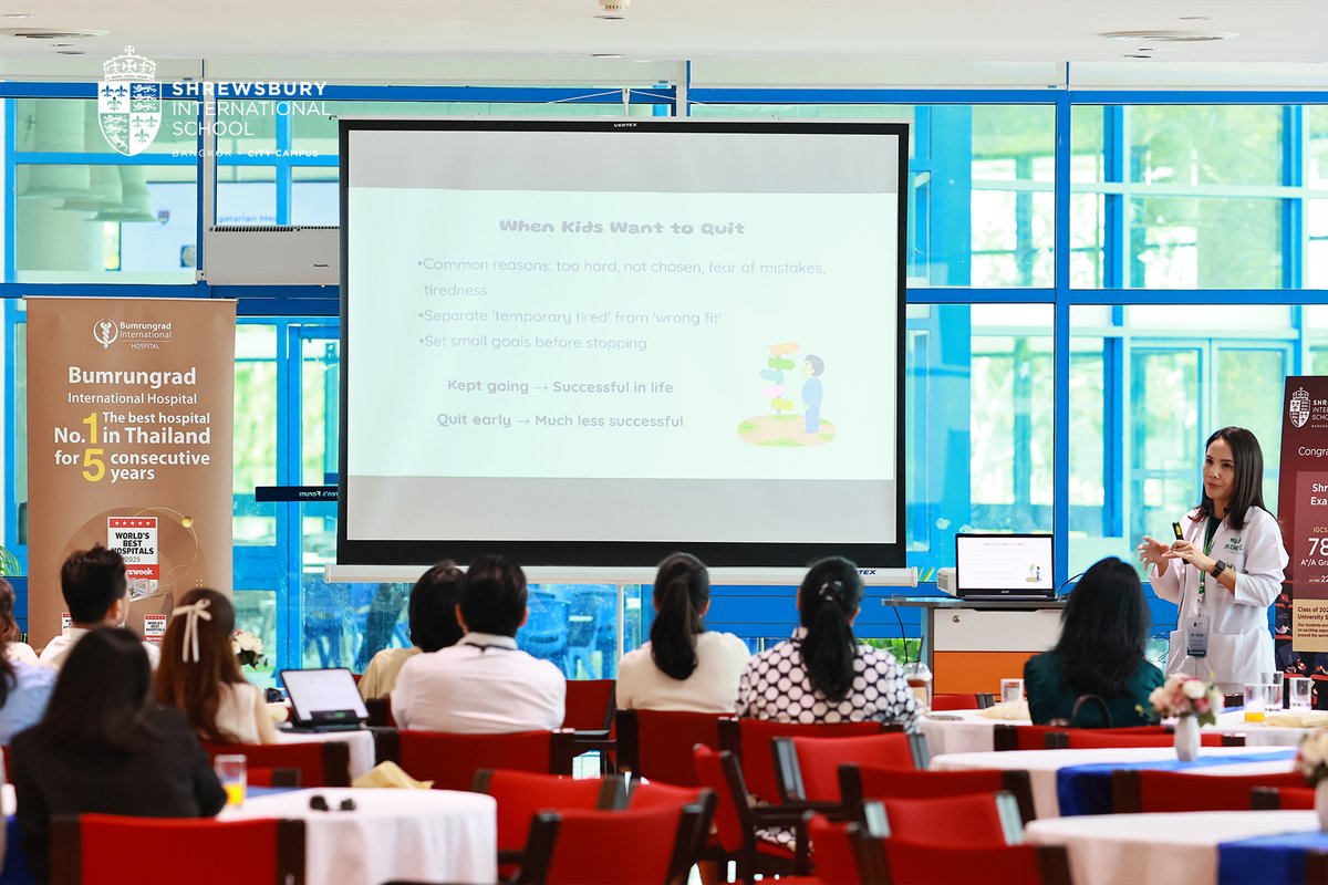 SHBcitycampus's tweet image. Expert insights on parenting through middle childhood (ages 6–11).
Thank you Dr Cindy Chamrernnusit, MD, Developmental Behavioral Pediatrician from Bumrungrad International Hospital, for leading our #LectureSeries on Supporting Development in Children (6–11 Years).