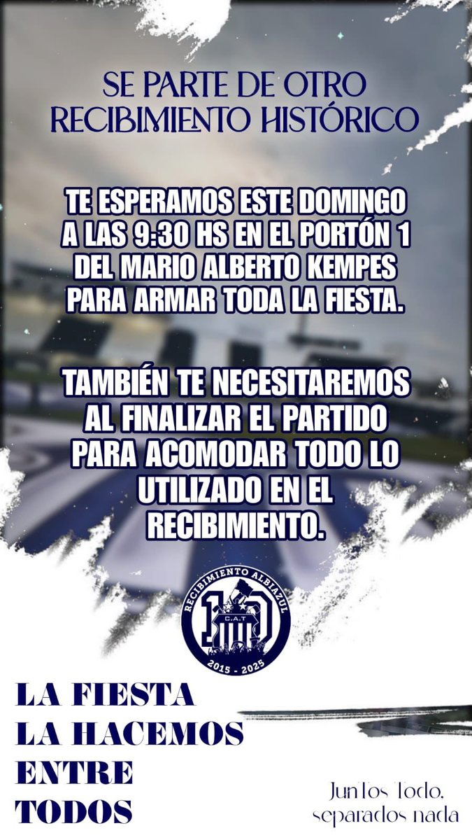 💙 La fiesta la hacemos entre todos