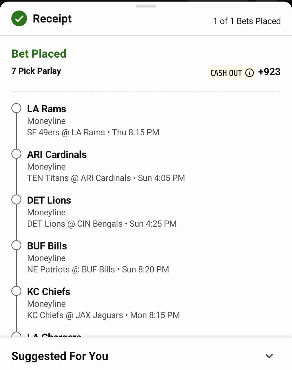 betting_barons's tweet photo. NFL WEEK 5 - MONEYLINE PARLAY [+923]

Presenting: The Barons Bet
"One Bet to Rule Them All"

Chaos throughout the league.
Injuries. Upsets. Turmoil.
The Manor return for Week 5.📜

Follow for weekly bets! https://t.co/P49fc8lGBj