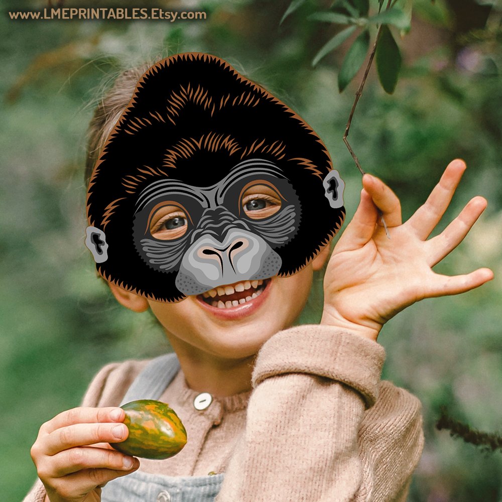 lmeprintables's tweet photo. Gorilla Mask Printable Animal Monkey Johnny Sing PDF King Kong Halloween Chimpanzee Costume Kid Adult Party Birthday Masquerade DIY Carnival https://t.co/9TNovV7mbp via @Etsy #gorillamask #printableanimalmasks #johnnysingmask #halloweenmasks #partymasksforkids #kingkongmask #mask https://t.co/2ZBTJuMj1b