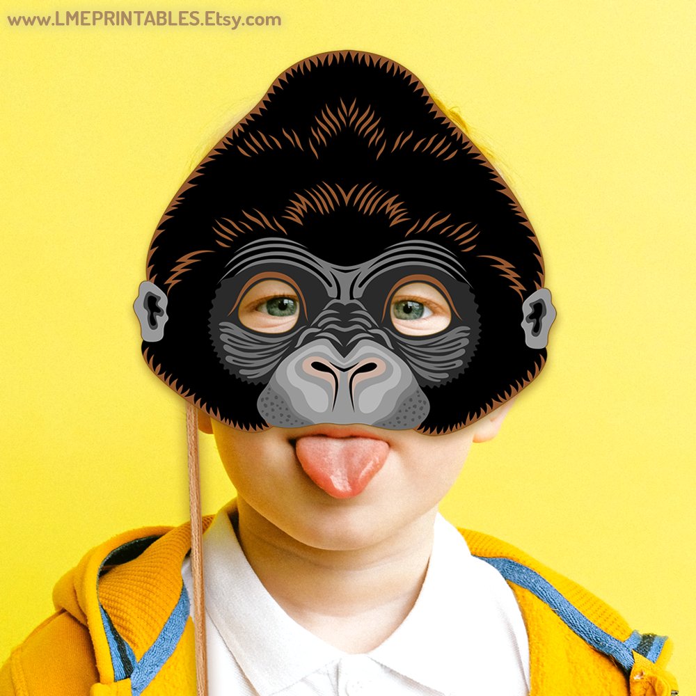 lmeprintables's tweet photo. Gorilla Mask Printable Animal Monkey Johnny Sing PDF King Kong Halloween Chimpanzee Costume Kid Adult Party Birthday Masquerade DIY Carnival https://t.co/9TNovV7mbp via @Etsy #gorillamask #printableanimalmasks #johnnysingmask #halloweenmasks #partymasksforkids #kingkongmask #mask https://t.co/2ZBTJuMj1b