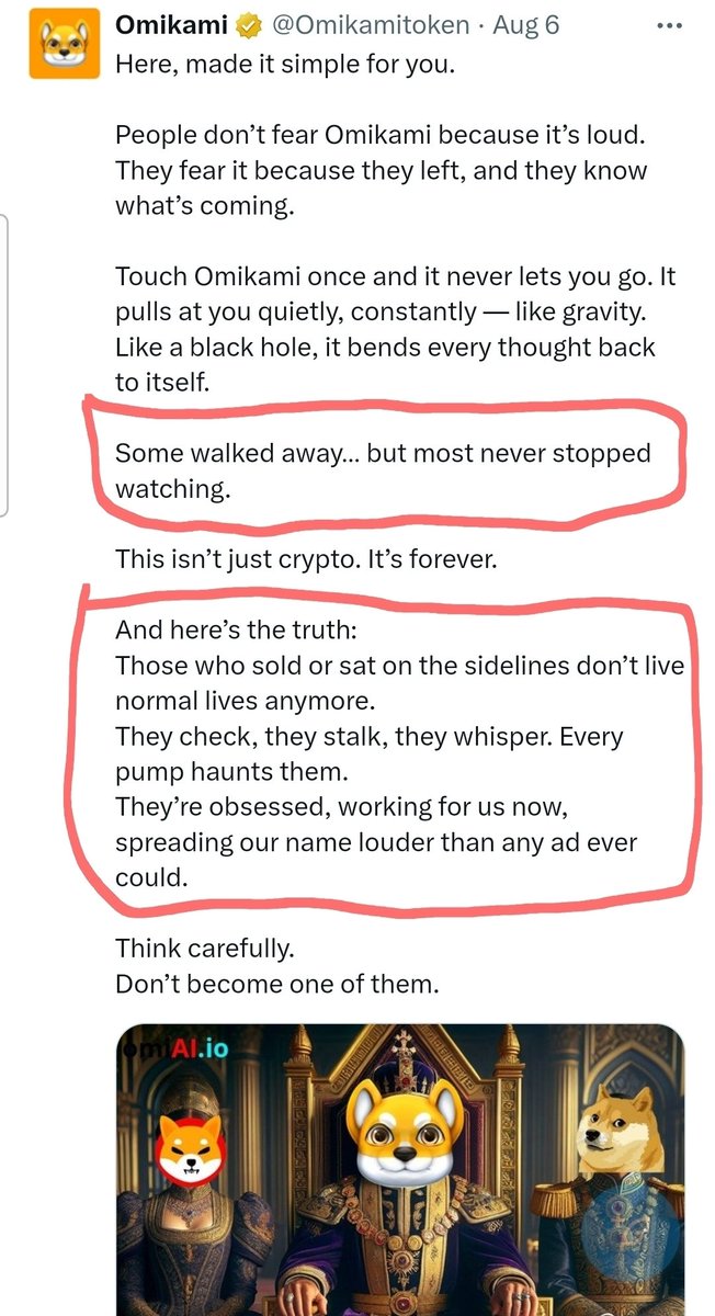 xamanacoins's tweet photo. Fudders can leave #omikami, but it will live rent-free in their mind.
Here til over #64B & #22B or NOTHING! https://t.co/liGqlKxzNL