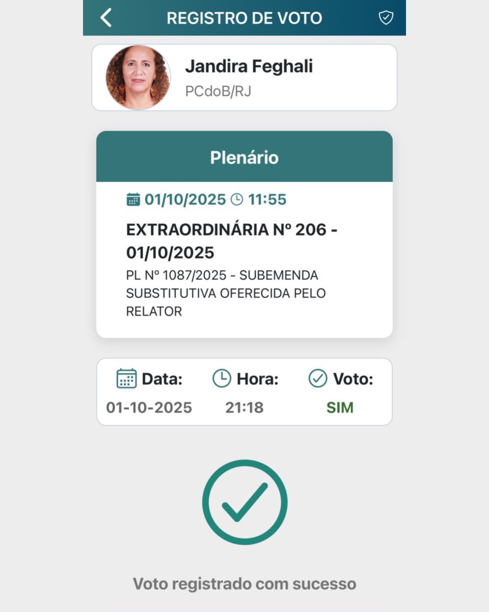Votei SIM à isenção do Imposto de Renda para quem ganha até R$ 5 mil porque acredito que esta medida representará um impacto positivo direto na vida de milhões de trabalhadores e trabalhadoras. É mais renda disponível para o sustento das famílias, acesso a bens e serviços, e