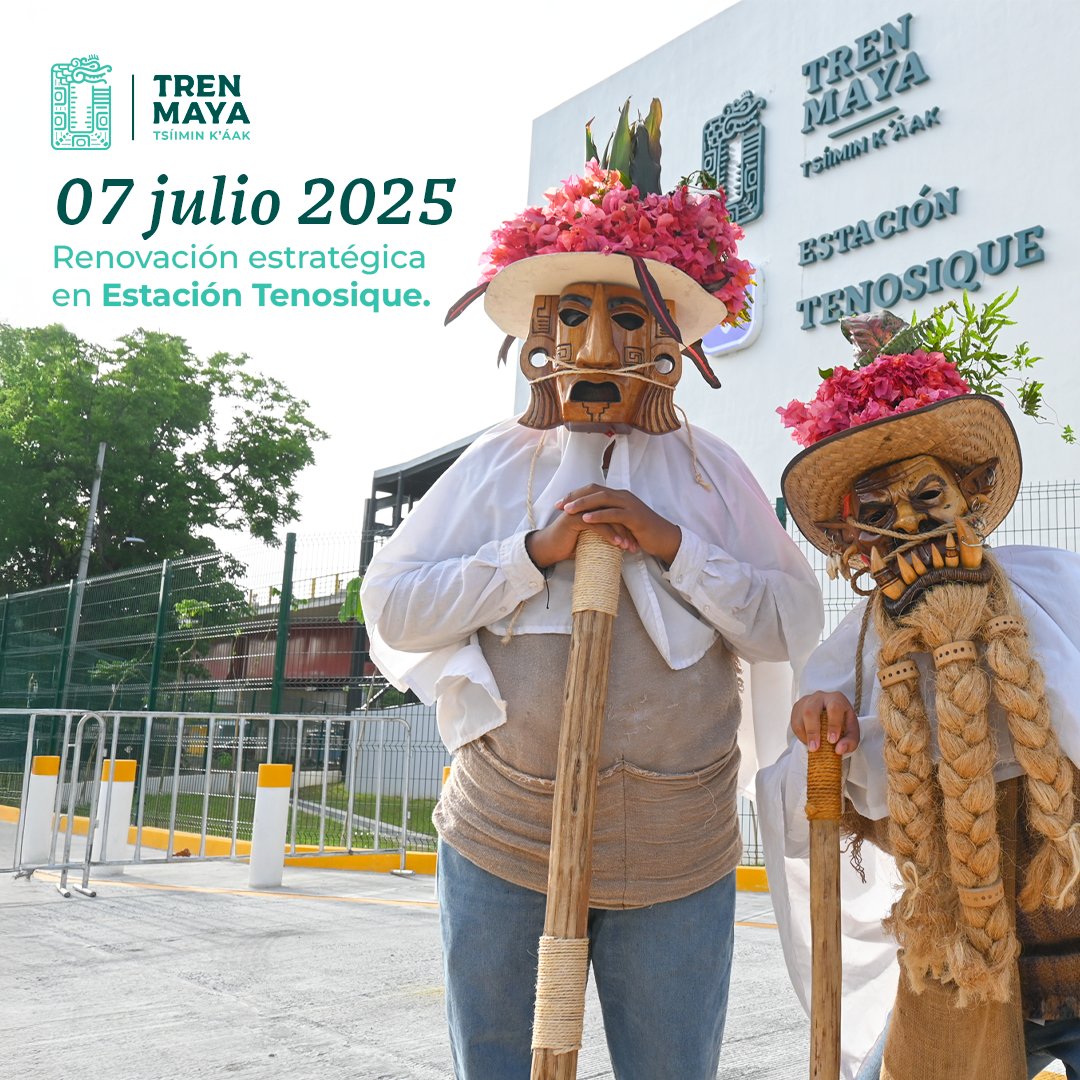TrenMayaMX's tweet photo. 🔄 7 julio 2025
Renovamos la Estación Tenosique, mejorando servicios, conectividad y experiencia para todos nuestros pasajeros.
Cada mejora es parte de un Tren Maya más cercano a la gente.
#TrenMaya #LogrosCompartidos https://t.co/NuCefXVAKY