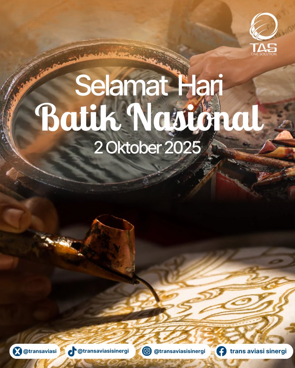 transaviasi's tweet image. Dari Nusantara hingga dunia Batik menjadi identitas dan kebanggaan bangsa Indonesia. 
Mari jaga dan lestarikan budaya bersama - sama🇮🇩 #Feeder #ShuttleBus #Tshuttle #BandaraHalimPerdanakusuma #StasiunKCICHalim #PenghubungKCICHalim #TransportasiNyaman #HariBatikNasional