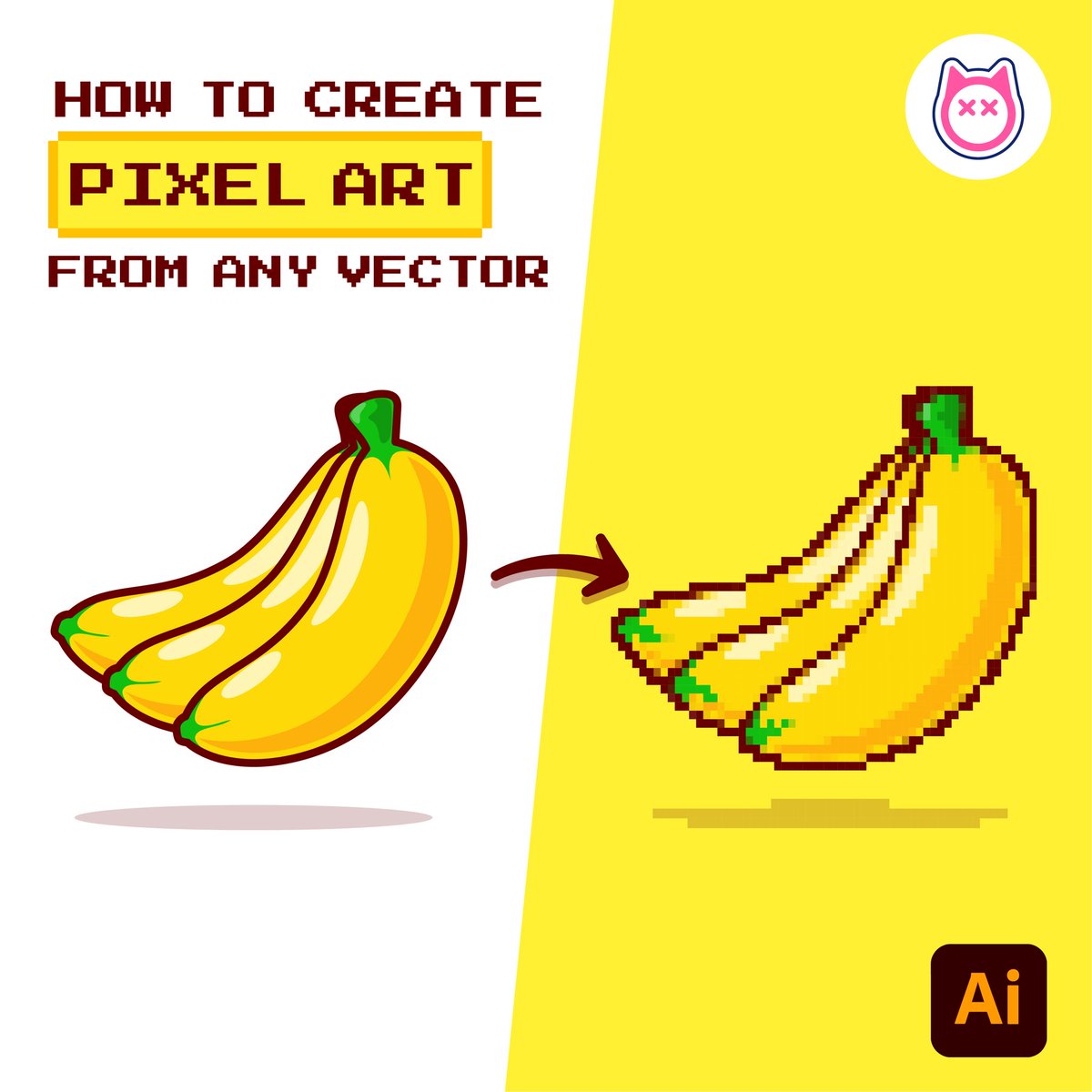catalystvibes's tweet image. Tutorial Banana Pixel Art🍌✒️

Let&apos;s practice together😍 // How? Is it easy enough tutorial from us?😍

#AdobeIllustrator #VectorArt #IllustrationTips #DigitalDrawing #DesignTutorial #LearnIllustration #PixelArt #PixelDesign #CatalystTutorial