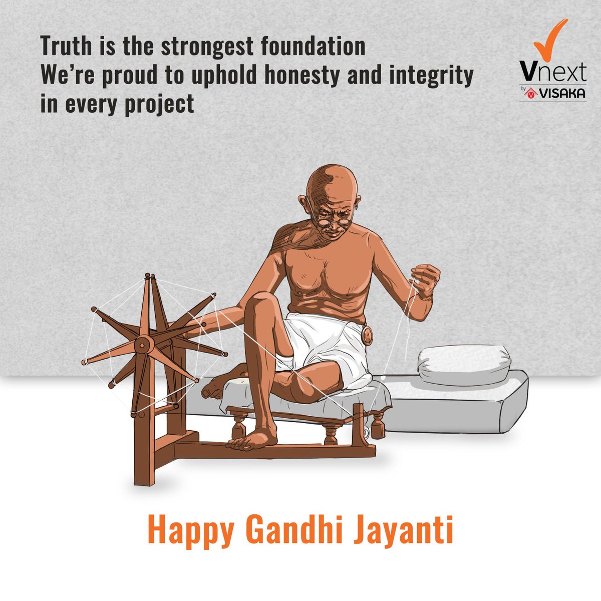 vnext_visaka's tweet photo. Letβs walk together on the path of truth. Wishing you a #HappyGandhiJayanti.Β
#gandhijayanti #oct2 #gandhiji #gandhijayanthi #mahatmagandhi #sustainablebuilding #buildingmaterials #interiors #exteriors #buildwithvnext #visaka #vnext https://t.co/CN4NpYRgsu