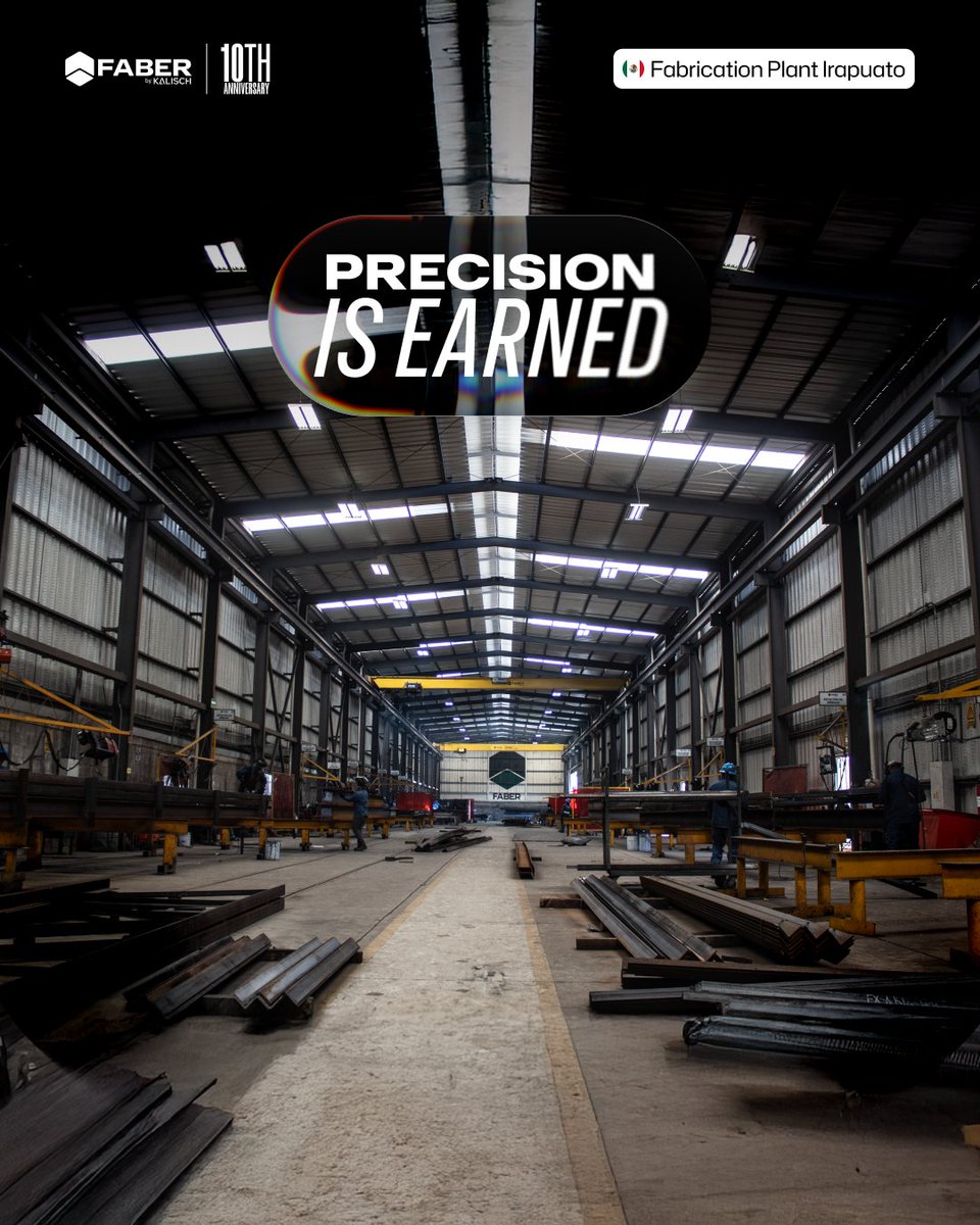 At our Irapuato Fabrication Plant, precision isn’t just a goal—it’s a standard. Every beam and every weld reflects 10 years of dedication to quality and innovation. Together, we build the future. faberkalisch.com 

#precision #irapuato #engineering #steel