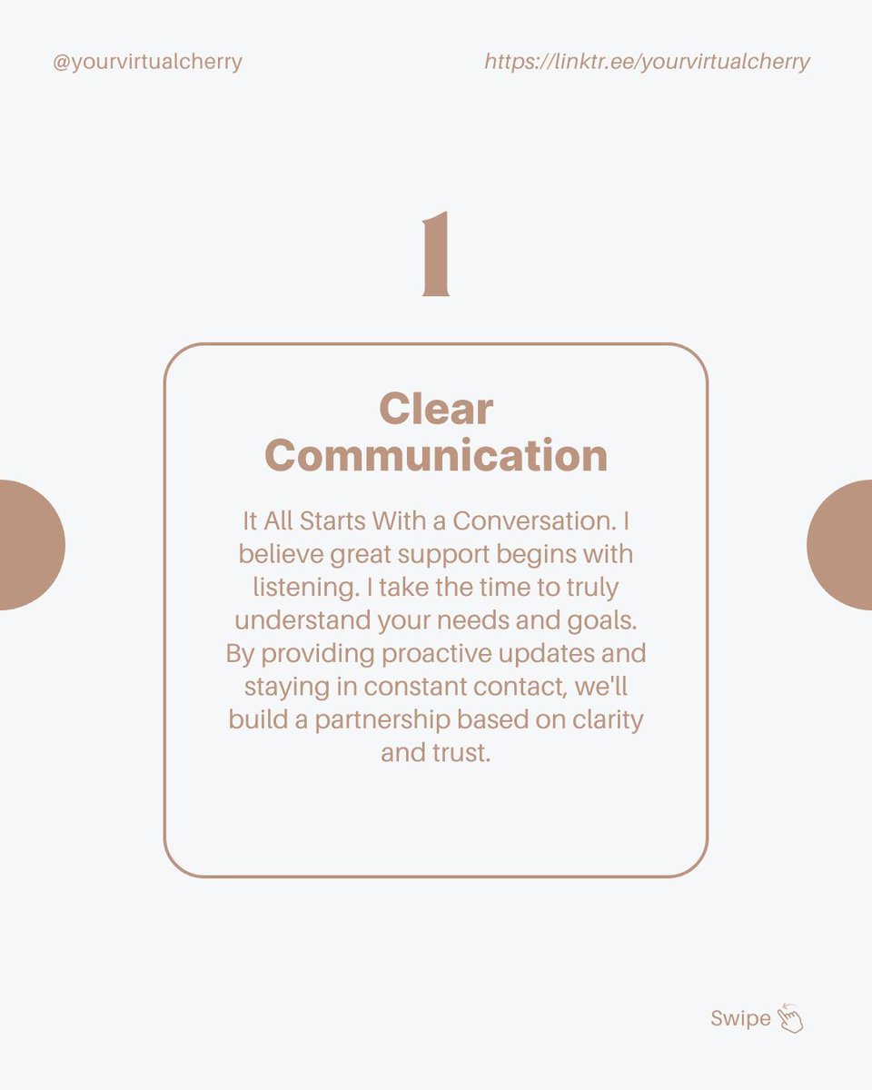 _virtualcherry's tweet photo. That’s the standard I bring to every client I work with. 

#YourVirtualCherry #ClientSupport #VirtualAssistantLife #DelegateToGrow https://t.co/QuzGJVNxTF