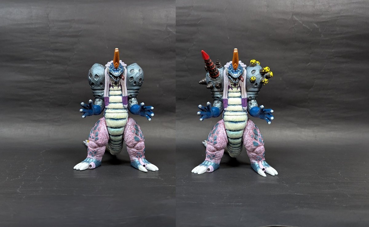 爆進細胞怪獣エルドギメラのソフビを小改造(舌を少し延長)とリペイント