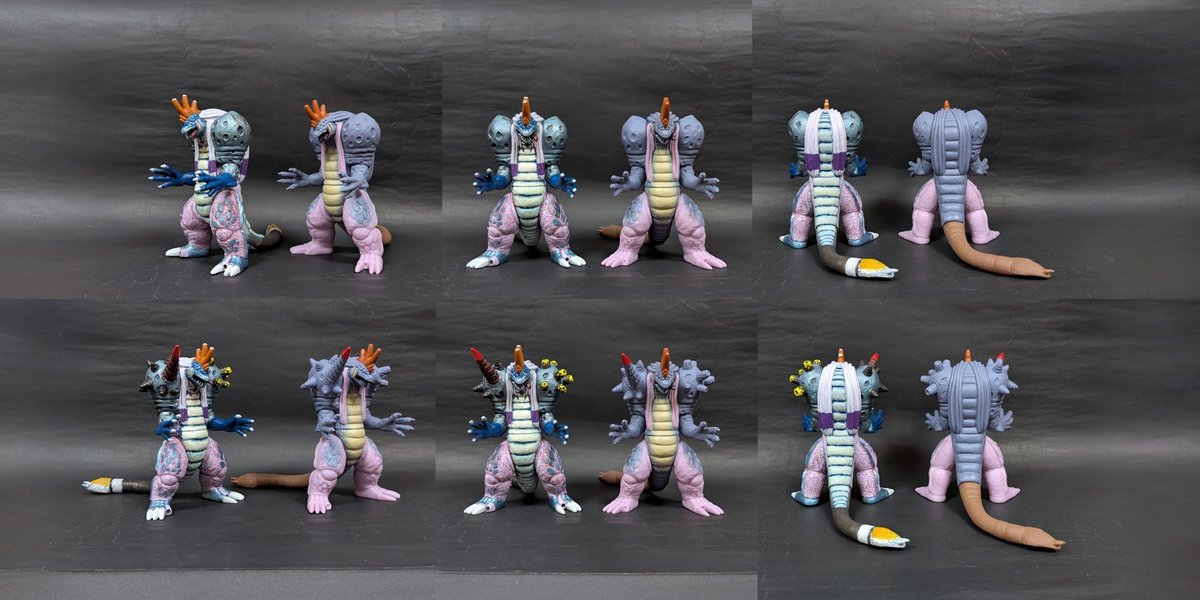 爆進細胞怪獣エルドギメラのソフビを小改造(舌を少し延長)とリペイント