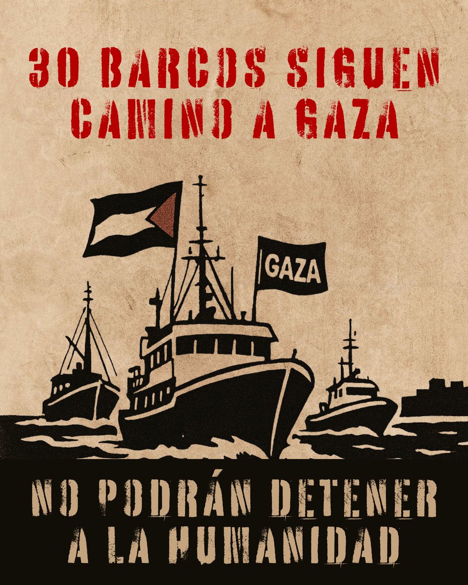 Israel interceptó la flotilla y la humanidad responde a esta hora con protestas y solidaridad.

Los barcos que siguen rumbo a Gaza llevan el aliento de la humanidad que se resiste a la demencia genocida.

Ojos en Gaza.

Palestina vencerá.