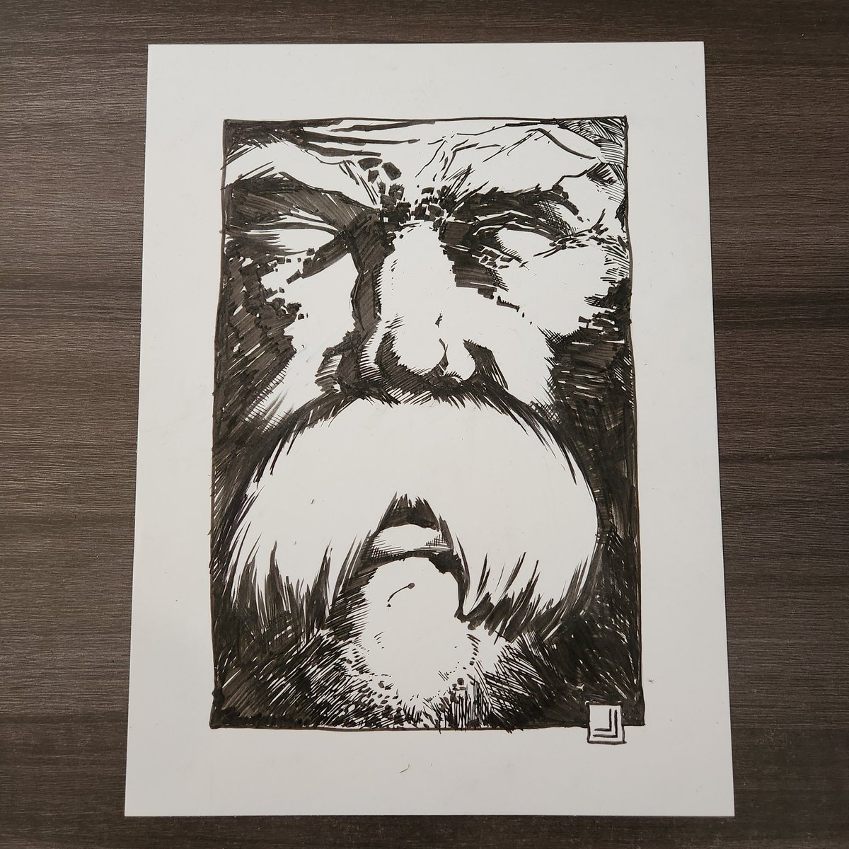 fraggaboom's tweet photo. Mustache #inktober #inktober2025 https://t.co/t8x7bXmbiO