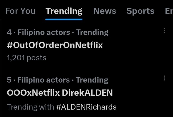 number 4 and 5! were moving up!!!

#OutOfOrderOnNetflix
#ALDENRichards
OOOxNetflix DirekALDEN