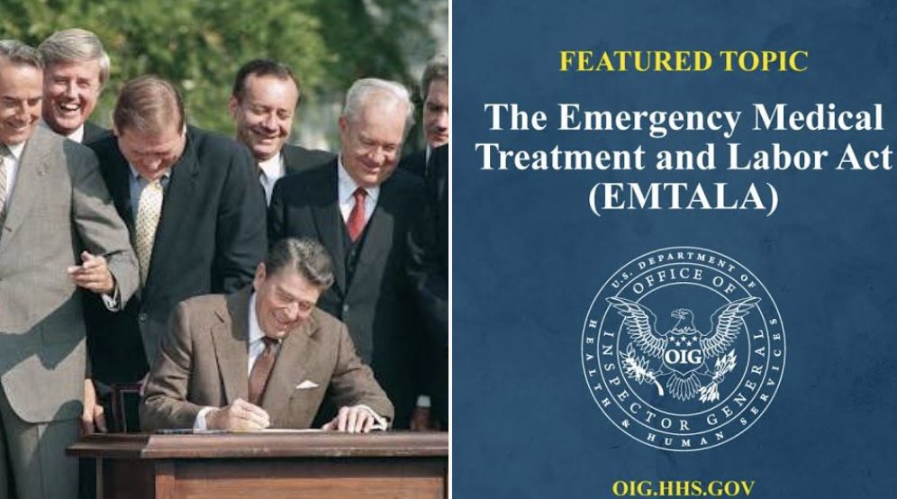 antoniodivine's tweet image. It was President Ronald Reagan who made it law for every person, illegal or not, to receive medical services in the ER. #emtala #RonaldReagan