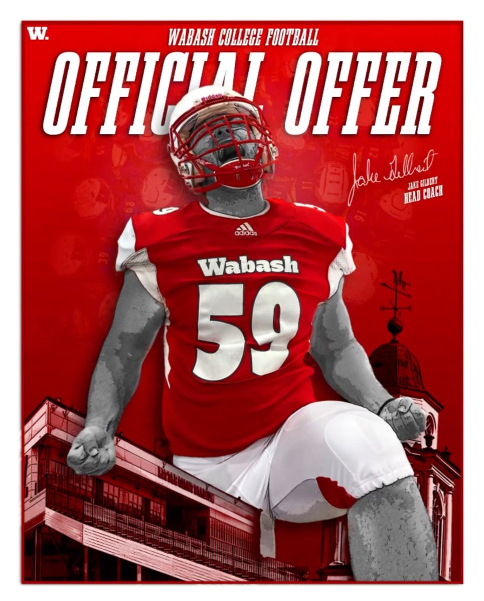 Beyond grateful to receive another offer to play at the next level! Thank you <a href="/coachcjr/">CJ Ramsey</a>, <a href="/CoachOlmy/">Olmy Olmstead</a>, and <a href="/coachgilbert10/">Jake Gilbert</a> for the opportunity! Wabash Always Fights! <a href="/WabashFB/">Wabash College Football</a> <a href="/CoachJHOLDEN/">Coach Holden</a> <a href="/CoachBane22/">Alston Bane</a> <a href="/William_Coonce/">William Coonce</a> <a href="/DFO_AJ/">Andrew Foster Jr.</a>