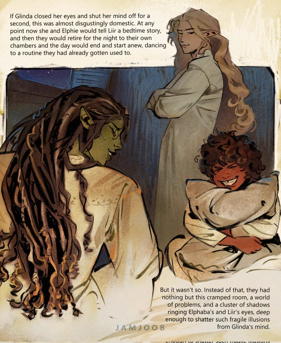 The improvement of drawing my Attrition Elphie is crazy. Idk who that first lady is