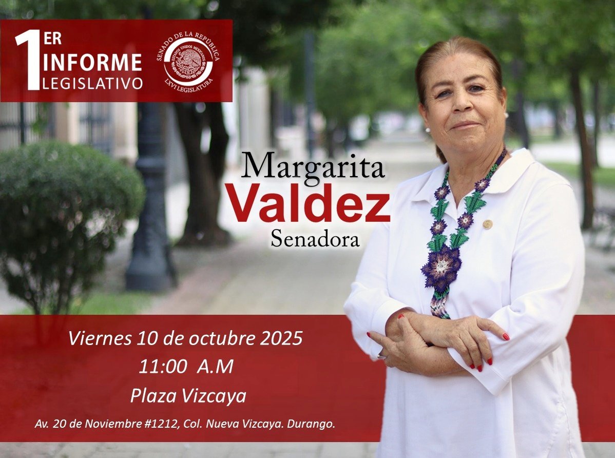 Celebro un año de servir con compromiso y responsabilidad a las y los duranguenses. ✨

Con mucha emoción les invito a mi primer informe de la LXVI legislatura, donde compartiré los avances y logros alcanzados en este camino. 🇲🇽

#SenadoraMargaritaValdez #Durango