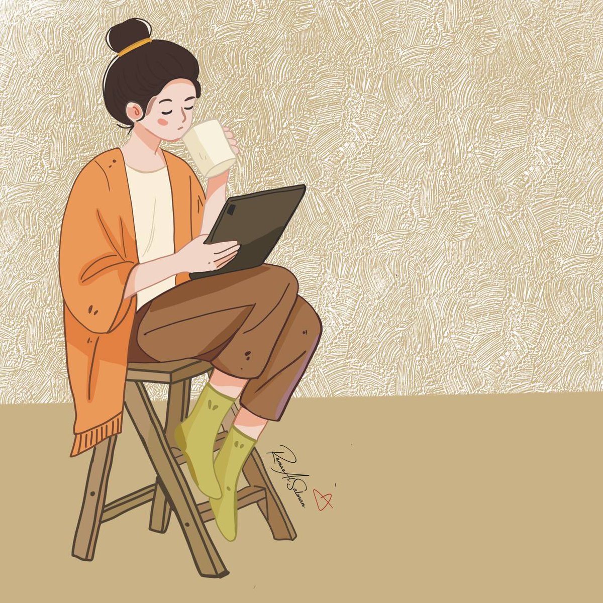 #Inktober   #عالم_الرسم  #فن 
“First day of Inktober ” 
✨🤦🏼✨