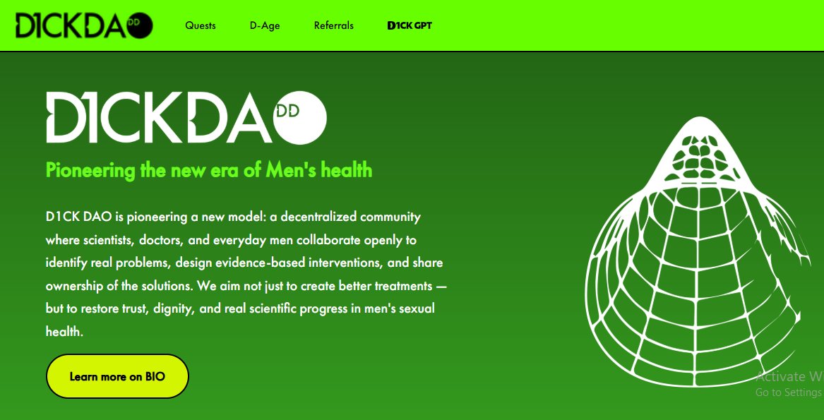 atm_crypt0's tweet image. Tham gia Airdrop D1ckDAO và Yaps làm 1 được 2, để có cơ hội chia sẻ phần thưởng trên @BioProtocol
@D1ckGPT
Follow: @atm_crypt0
Các bước tham gia:
Bước 1 truy cập:
d1ckdao.xyz/referrals
Bước 2 nhập code của: atm_crypt0
nhận thêm 50 point.
Bước 3: Hoàn thành 9…