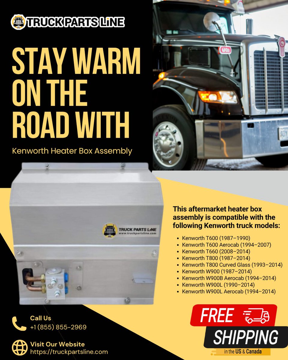 TruckPartsLine's tweet photo. ❄️ Cold cabins waste energy and comfort.

Upgrade to our Kenworth Heater Box Assembly — all parts included, built for quick installs.

No more rust, no more downtime.

👉 Order now and stay warm: https://t.co/09SLtrcU15

#KenworthHeaterBox #TruckPartsLine #TruckMaintenance https://t.co/wxzFLI0s6c