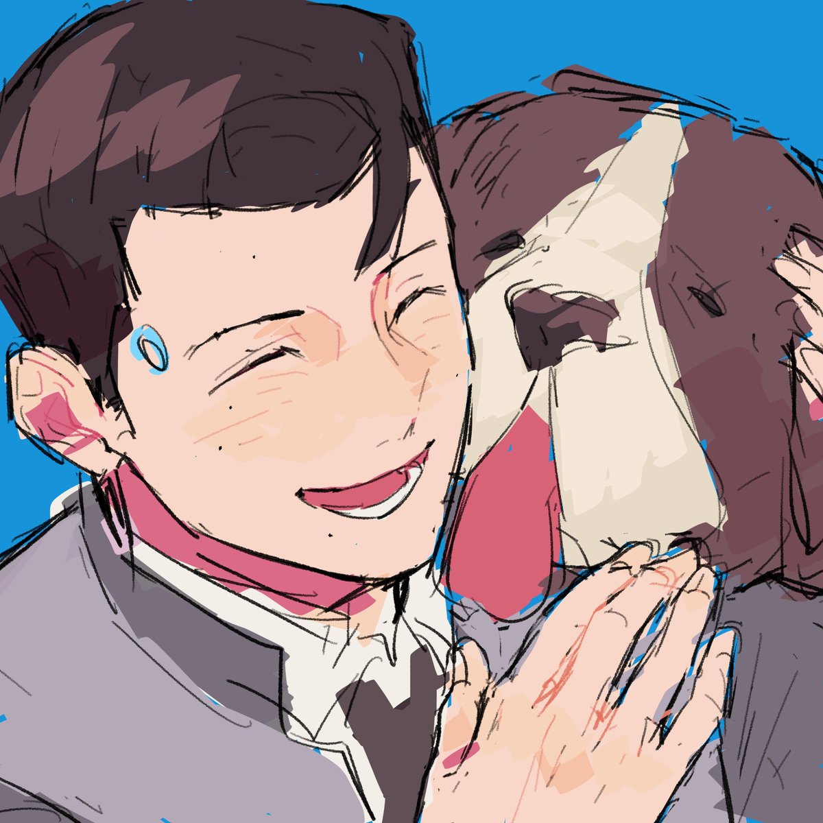 Yansi_csc's tweet photo. There're two dogs here🐶
#dbh #DetroitBecomeHuman #rk800 https://t.co/YHg4I8vfvv