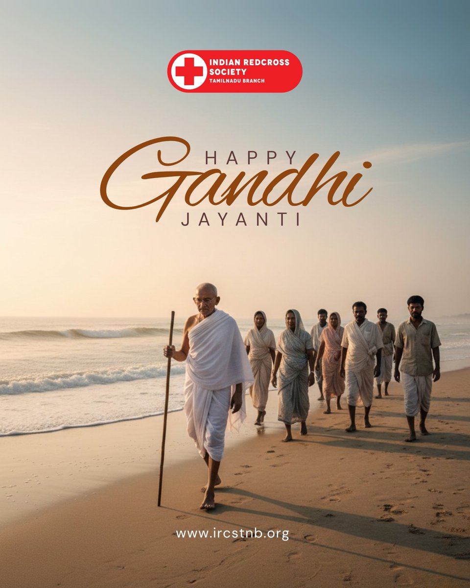 ircstnbranch's tweet photo. 🌿 Truth inspires. Peace guides. Service unites. 🙏

On this Gandhi Jayanti, IRCS Tamil Nadu Branch honors the timeless values of Mahatma Gandhi reminding us that humanity thrives when we walk the path of truth and non-violence. ✨

#redcross #redcrosstamilnadu #GandhiJayanti https://t.co/bU3xb6dW3R