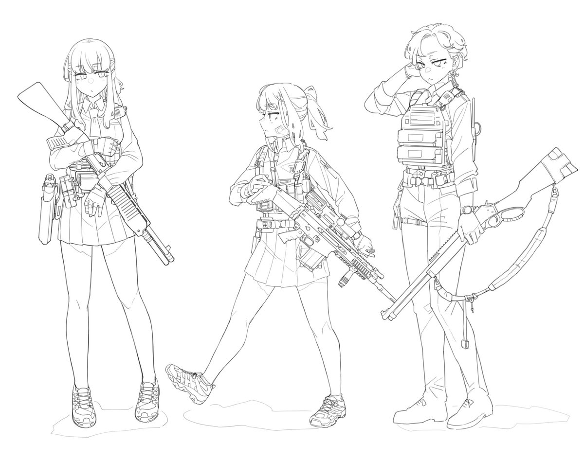 この3人描くと並べたくなる
大口径ズ