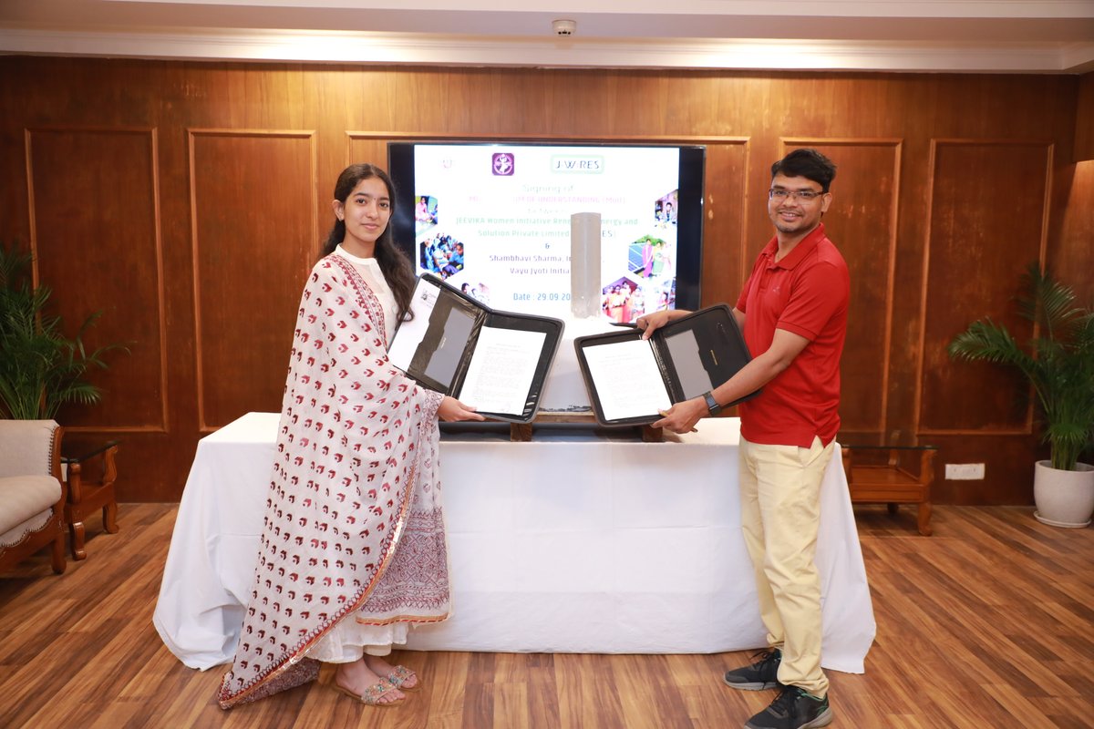 Honoured to sign an MoU with <a href="/brlps_jeevika/">JEEVIKA Bihar</a> for my #LowSmokeChulha project. This step will enable rural women in #Bihar to access healthier, cost-effective, &amp; eco-friendly cooking solutions. Turning ideas into impact, one step at a time! #CleanEnergy
<a href="/Penn/">Penn</a>
<a href="/MIT/">Massachusetts Institute of Technology (MIT)</a>
<a href="/Stanford/">Stanford University</a>