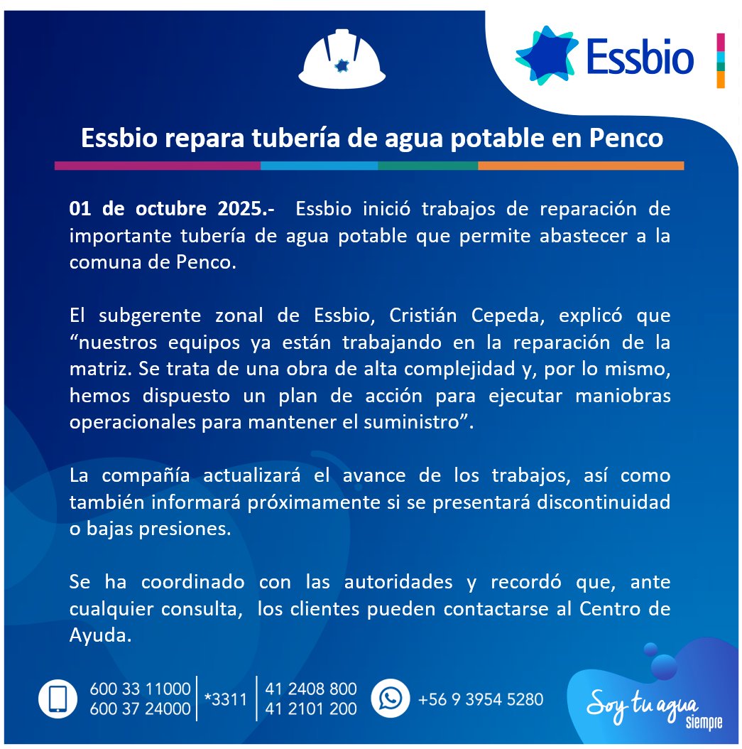 PatoBoeri's tweet photo. @essbio Bastante tarde el aviso. 
Alguna hora estimada de reposición del servicio?? https://t.co/r4bFtCxEdc