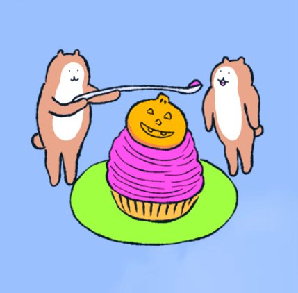 「ハロウィンのLINEスタンプ、8個しかないのですが、今の私がひとつのテーマに無理」|bubuchiyoのイラスト