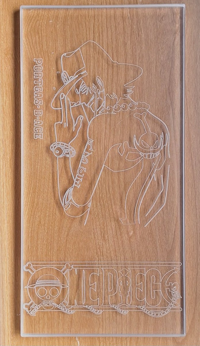 ac_des1gns's tweet image. Cnc engraved acrylic sign of Ace from &quot;One Piece&quot;! #ONEPIECE  #cncidea #projectidea #cncproject