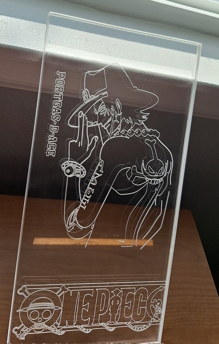 ac_des1gns's tweet image. Cnc engraved acrylic sign of Ace from &quot;One Piece&quot;! #ONEPIECE  #cncidea #projectidea #cncproject