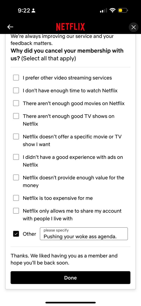 DMNinja3's tweet photo. @elonmusk Done. 🖕🏽@netflix https://t.co/9FY4JxYgPp