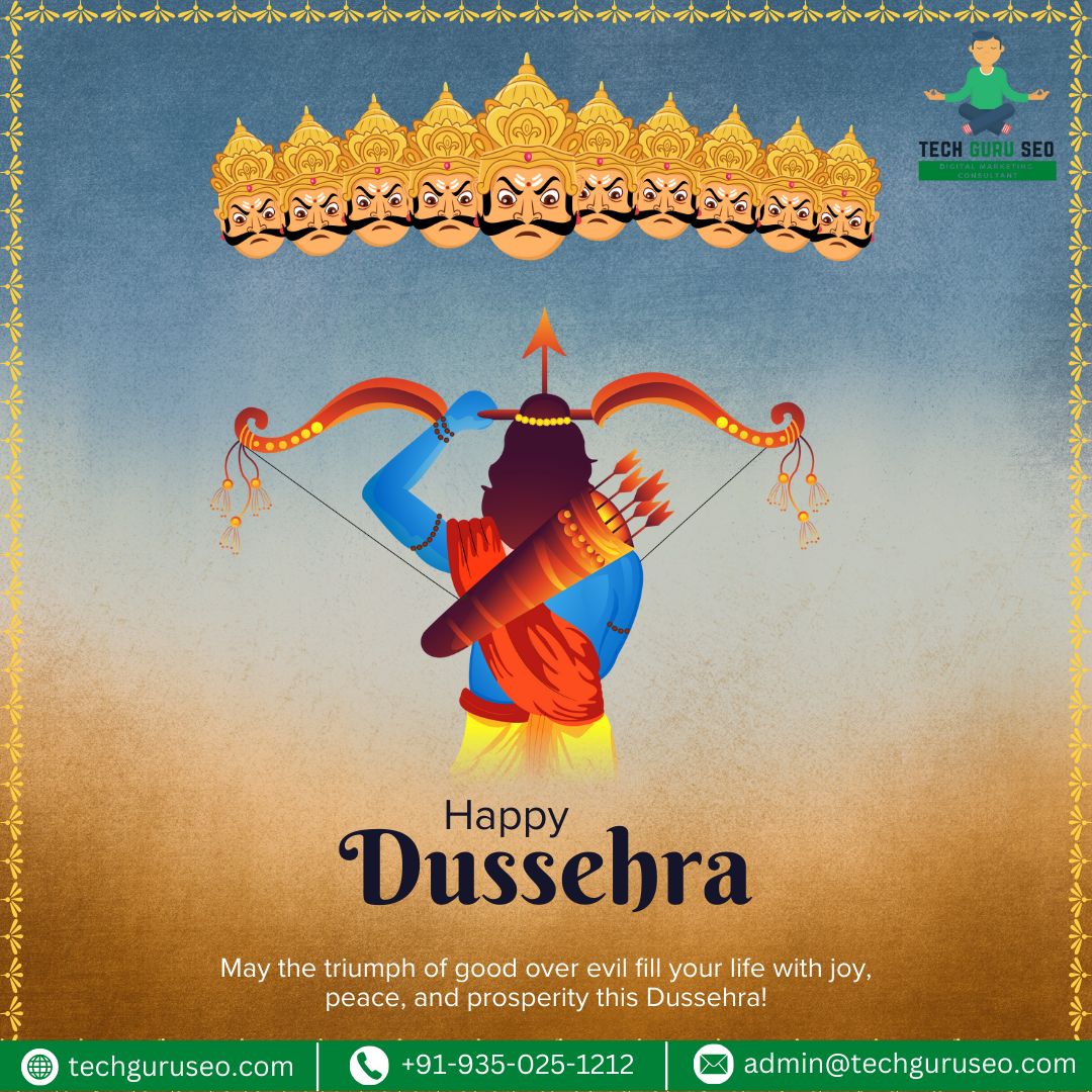 TechGuruSeo's tweet photo. Wishing you a Dussehra where good triumphs and your success soars! 🚀 #HappyDussehra2025

#DigitalMarketing #SEO #PositiveVibes #Prosperity

🌐 https://t.co/z7BSngESl1 https://t.co/gAmqLqXci4