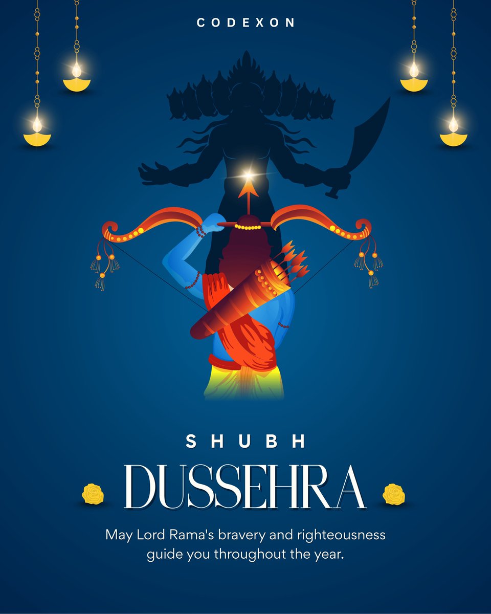 Codexon_tech's tweet image. 🔥 Celebrating Dussehra — the eternal victory of truth &amp;amp; courage over negativity. 🌸 #happydussehra #codexon

#happydussehra #dussehra2025 #codexon #goodoverevil #positivity #values #festivalofindia