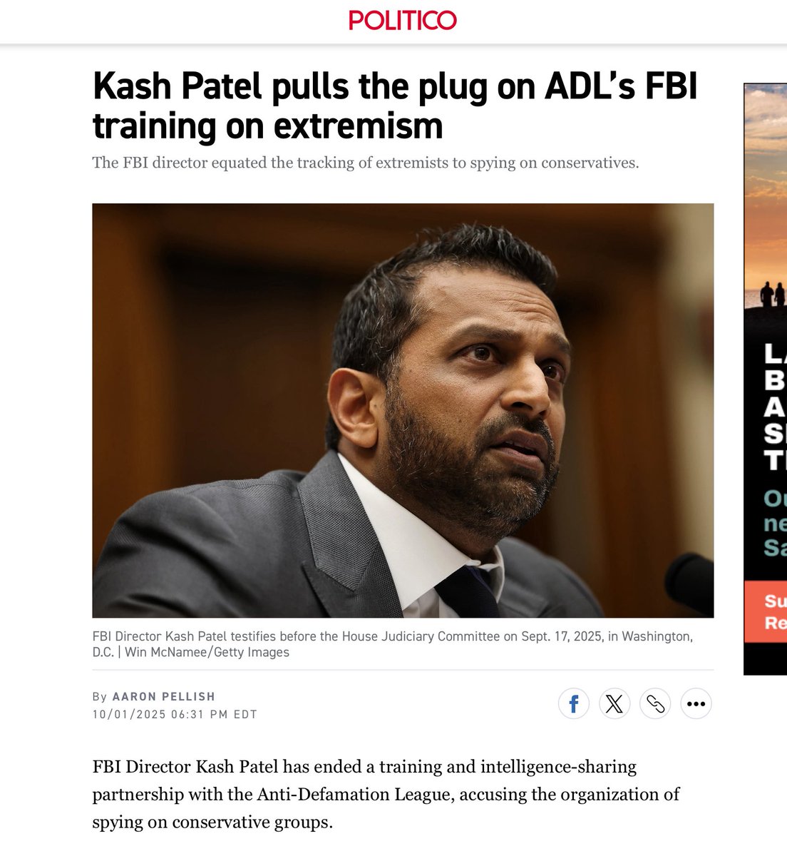 jimstewartson's tweet image. Kash Patel says that tracking antisemites is the same as “spying on conservatives.”

I wonder what other conclusion you could draw from the fact that most antisemites are “conservatives”?