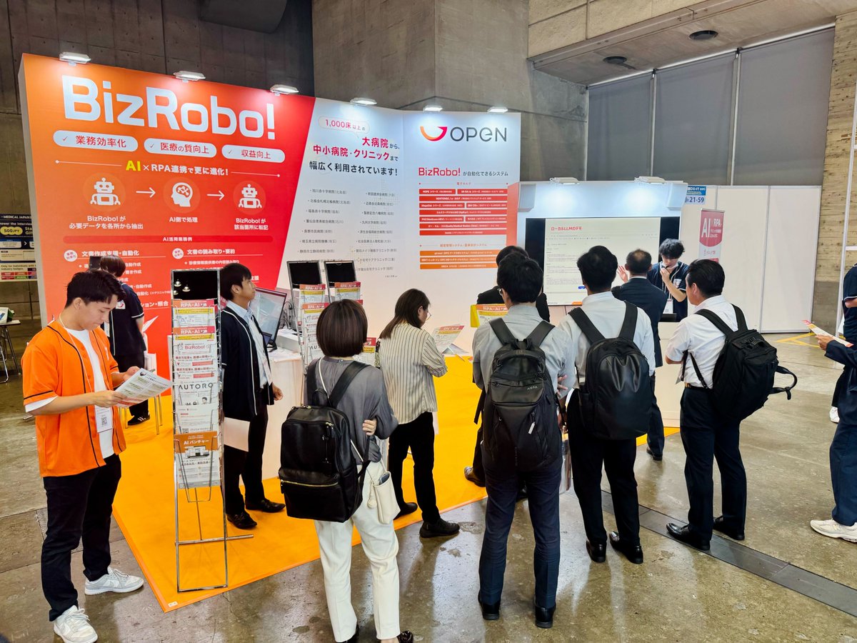 RPA_Tech's tweet image. ＼#メディカルジャパン 東京2日目／
#ローカルLLM×#RPA 連携のミニセミナーが好評です！
オープンは小間番号：21-59でお待ちしています!!

詳細☞　medical-jpn.jp/tokyo/ja-jp.ht…

#オープン株式会社 #AI #生成AI #BizRobo #AUTORO #AIパンチャー #幕張メッセ #医療 #DX #医療DXピッチセミナー #医療DX