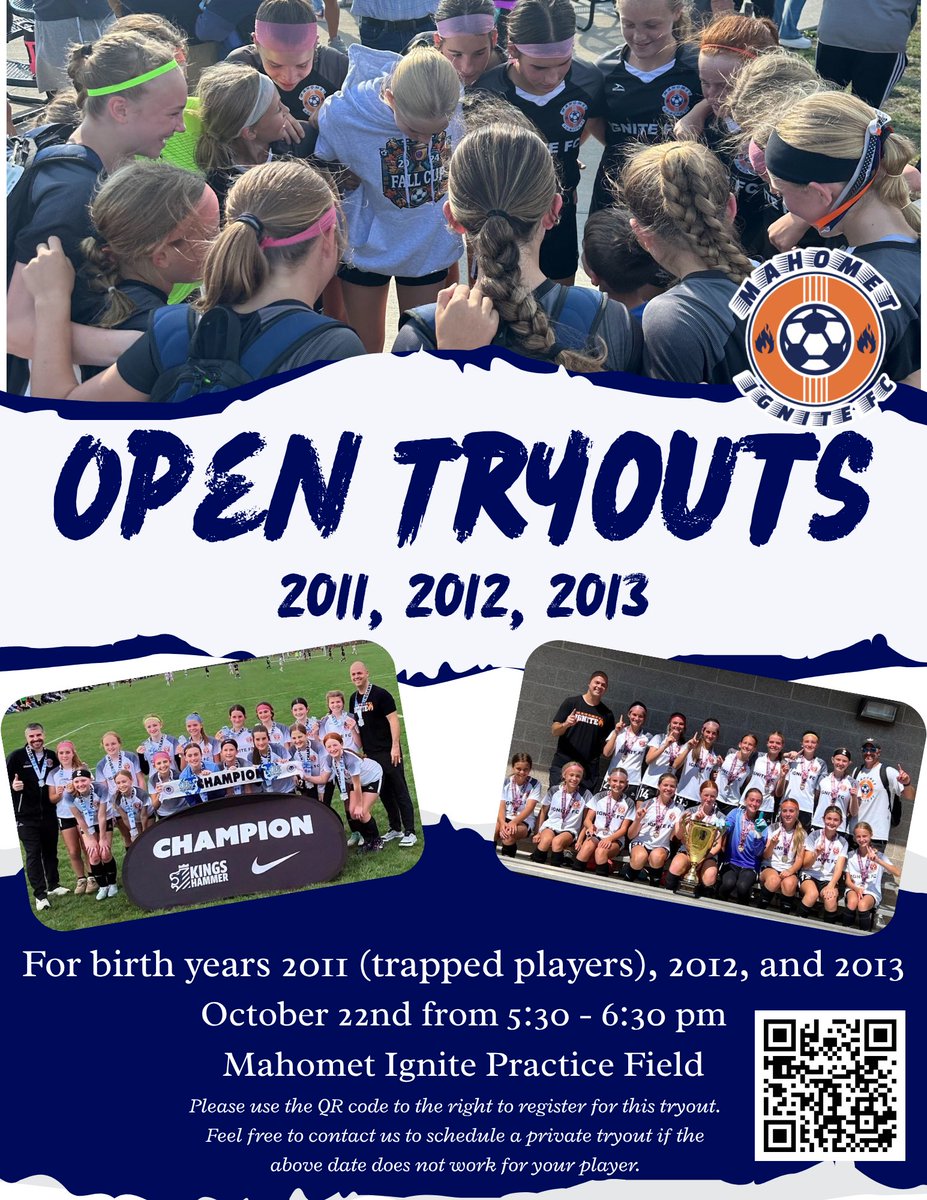 MahometIgniteFC's tweet photo. Come be part of an exciting team. This is a special group of young ladies. Let us know if you are interested in joining. https://t.co/Rv9k74G9mc