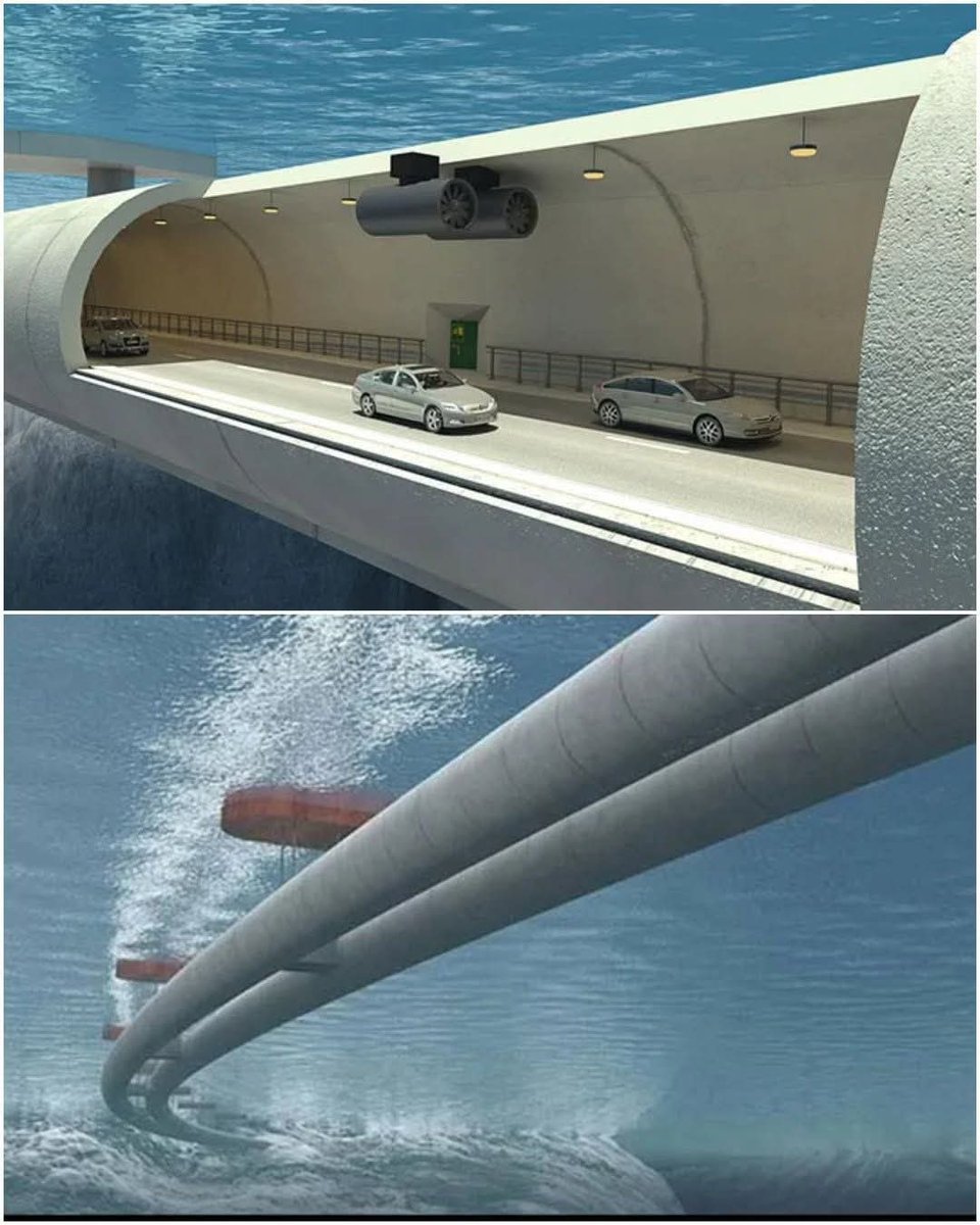 aabhagrafix's tweet photo. The world's First Floating Tunnel project in Norway. With a length of 27 km &amp; a depth of 400 m. Cost £50 Billion!! https://t.co/73hJF7VsgW