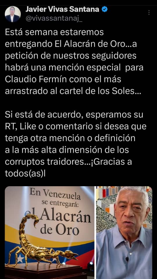 plomoparejo's tweet photo. SI NO SE GANA EL ALACRÁN, SE GANA EL JALA BOLA DE ORO. https://t.co/gM8ZKSjljz