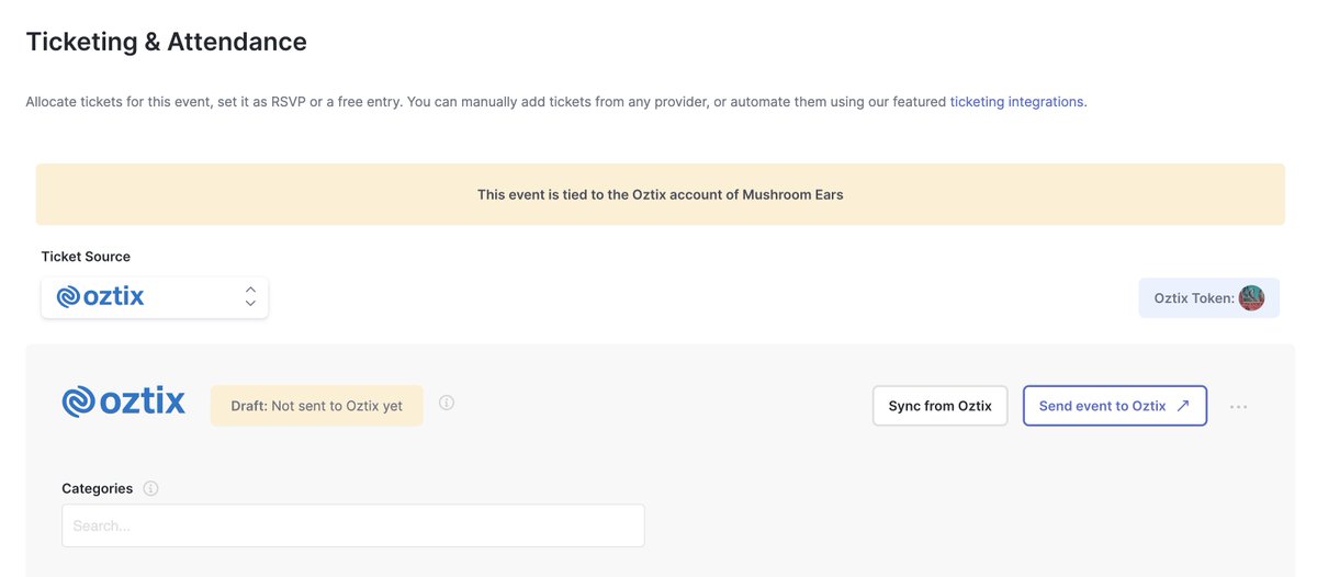 MuzeekAI's tweet photo. NEW: using our featured ticketing parter @oztix for your event tickets?

Now you can "Sync from Oztix" and pull in the details if the event already exists! https://t.co/hpLUSLmwqc
