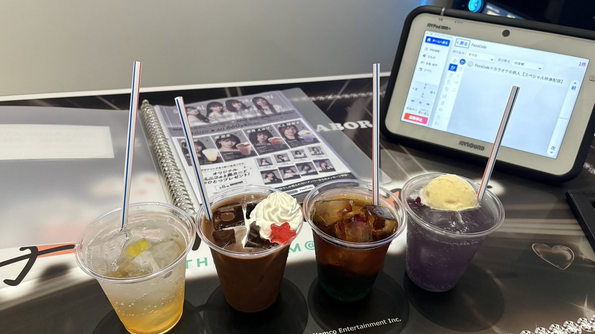 ureshinamidaSB's tweet image. ひとりだと6杯が限界、笑
かえちゃんのドリンクが飲みやすい☺️
#PassCode #カラオケの鉄人