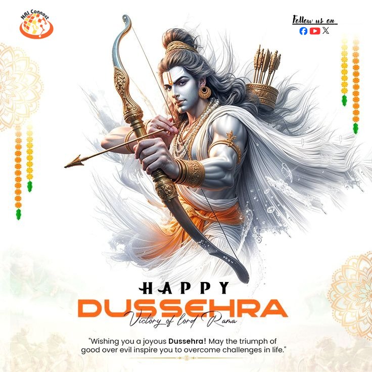 NRIConnect1's tweet photo. విదేశాల్లో ఉన్న భారతీయులందరికీ దసరా శుభాకాంక్షలు!! 💐💐 #dussehra #Dussehra2025 #NRIConnect #NRI https://t.co/DiWxrp42xE