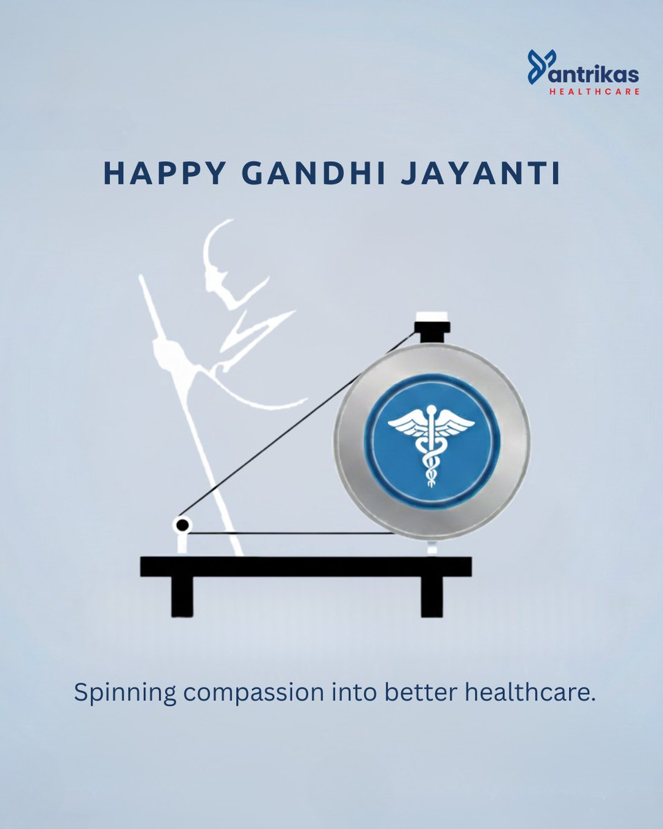 YantrikasHC's tweet photo. On Gandhi Jayanti, we honour the values of compassion, simplicity, and care. Just as Mahatma Gandhi spun threads of truth, we spin compassion into better healthcare.

#GandhiJayanti, #MahatmaGandhi, #Compassion,, #yantrikasHealthcare, #Care, #Health #living #legacy https://t.co/1glILXlwLt