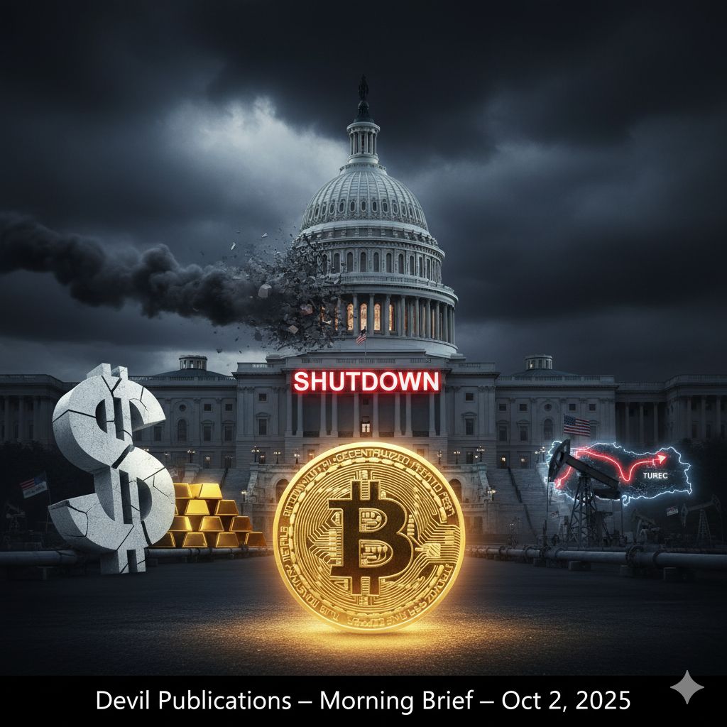 DEVILPUBLIC555's tweet photo. 📢 New Blog Post: 😈 Devil Publications — Morning Brief — October 2, 2025

Shutdown Fallout: Dollar Slides, Oil Shifts, India Holds — BTC Rallies | Devil Publications

👉 https://t.co/YWQnQHACqD

#Crypto #AItools #Stocks #GeoPolitics #Tech #MarketAnalysis #LeatestNews https://t.co/Kdq0Qpq0I5