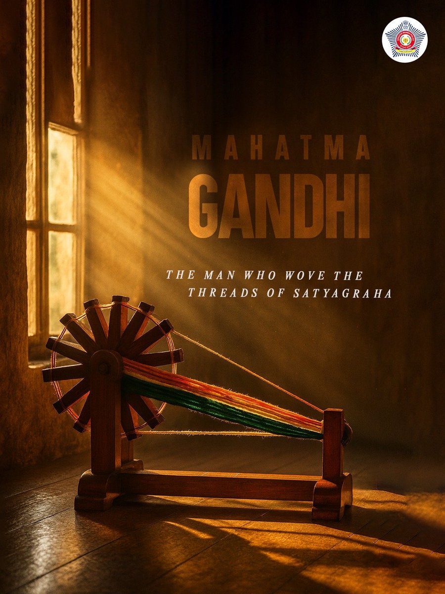 CPMumbaiPolice's tweet image. His Vision Shaped Our Nation. 

Crafting the foundation of India’s freedom, Mahatma Gandhi left a legacy that echoes with courage and integrity.

#2ndOctober
#GandhiJayanti