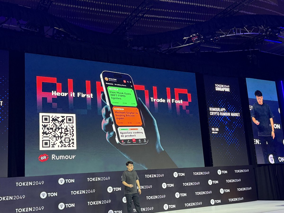 alt_layer's tweet image. It’s not about the truth
It’s about the timing 

@yq_acc owns the stage @token2049 this morning dishing about @trade_rumour