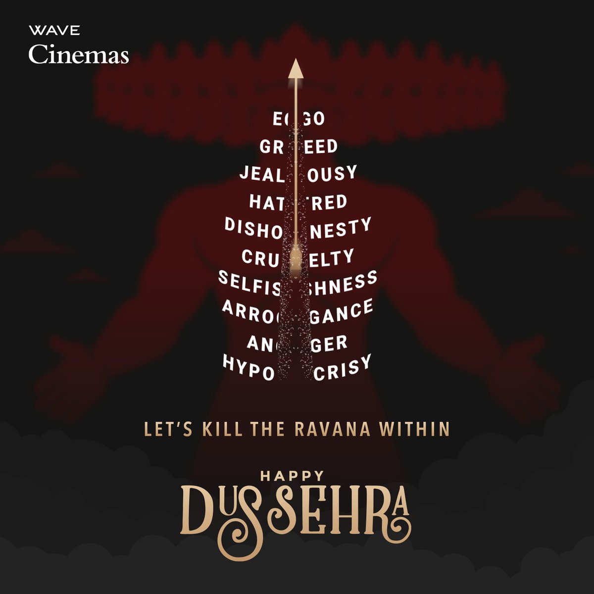 Wave_Cinemas's tweet image. This Dusshera lets burn away ego, greed, and hatred and embrace truth, courage, and victory.

Let’s rise stronger, shine brighter, and celebrate the power of goodness together. 

Wishing you and your family HAPPY DUSSEHRA.

#HappyDusshera #Dusshera #GoodOverEvil