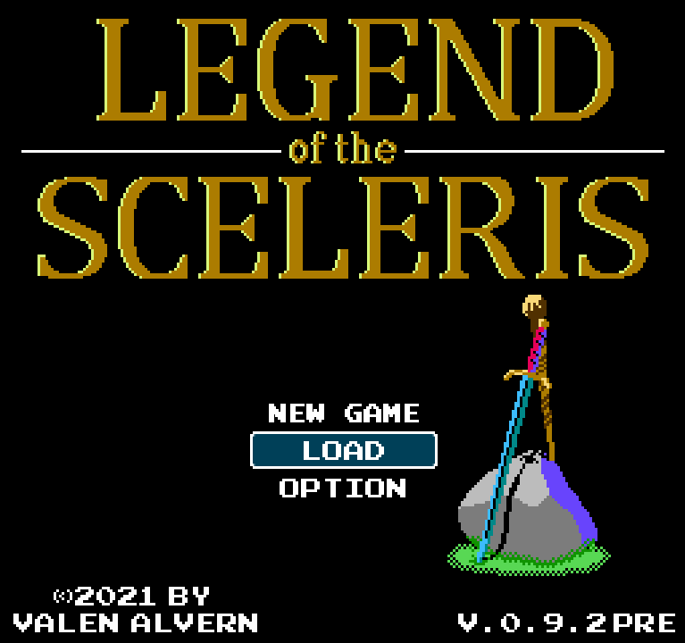 Updated the title screen. Looks close to an NES title screen I think.

#indiedev #indiegame #gamedev #rpgmaker #retro #pixelart #RPG #LegendoftheSceleris